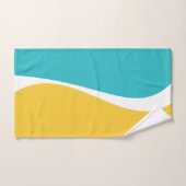 Die einfachen Waves 2 in Türkis, Gelb und Weiß Badhandtuch Set (Handtuch)