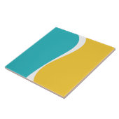 Die einfachen Waves 2 in Türkis, Gelb und Weiß Fliese (Seite)