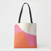 Die einfachen Waves 4 in Rosa, Orange und Creme Tasche (Vorderseite)