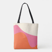 Die einfachen Waves 4 in Rosa, Orange und Creme Tasche (Rückseite)