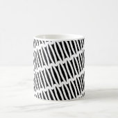Die einfarbigen Streifen Weiß und Schwarz Kaffeetasse (Mittel)