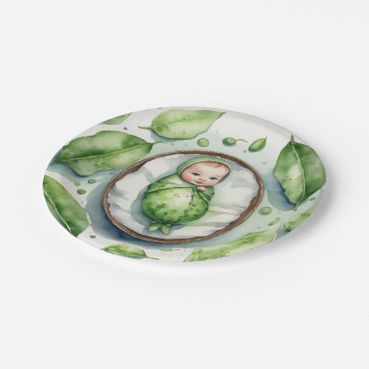 Die Einführung unseres kleinen Peapods! Pappteller (Schrägansicht)