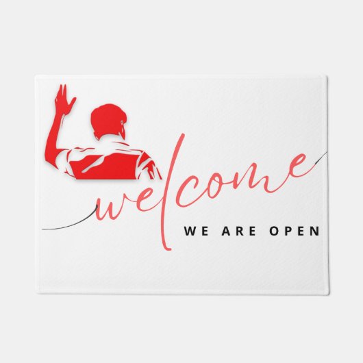 Die Eingangstür ist klassisch Fußmatte (Vorderseite)