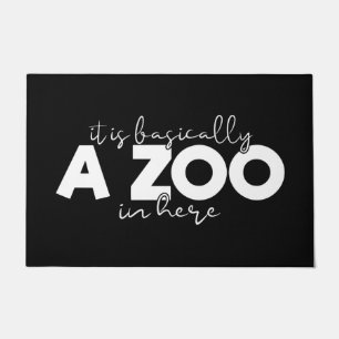Die Eingangstüre ist im Grunde ein Zoo Schwarz-we Fußmatte