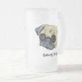 Die eingebildeter Mops-Hundemattierte Tasse (VorderseiteRechts)