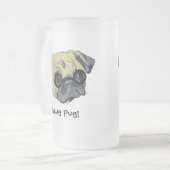 Die eingebildeter Mops-Hundemattierte Tasse (Vorderseite Links)