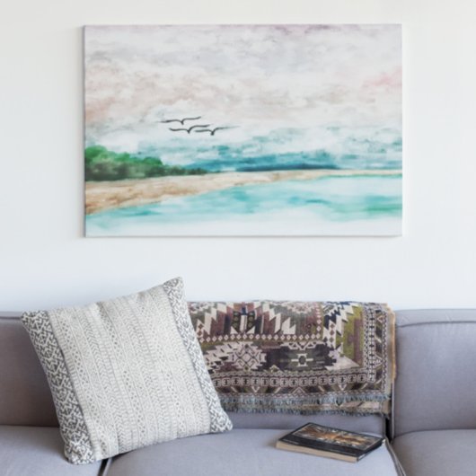 Die Einheit der Erde und die Wasser-Misty-Landscha Leinwanddruck