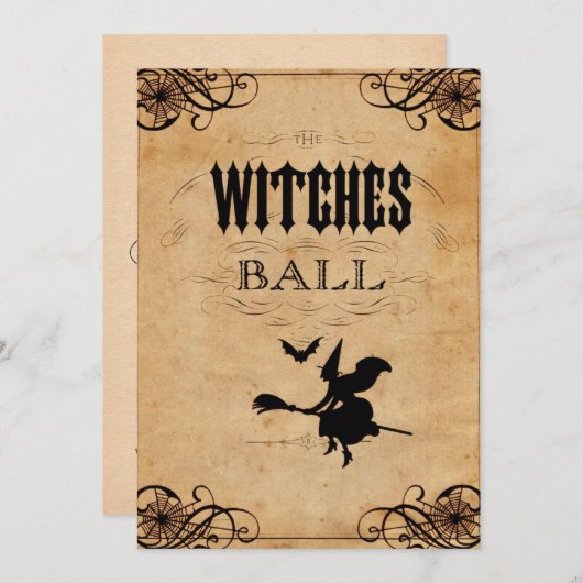 Die Einladung der Hexen zum Halloween-Party (Vorne/Hinten)