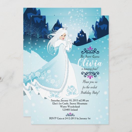 Die Einladung der Schneekönigin zum Geburtstag (Vorne/Hinten)