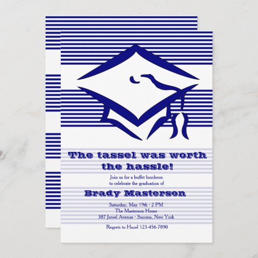 Die Einladung des Abschlusses Tassel (Vorne/Hinten)