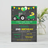 Die Einladung des grünen Traktorenjungen zum 2. Ge (Stehend Vorderseite)