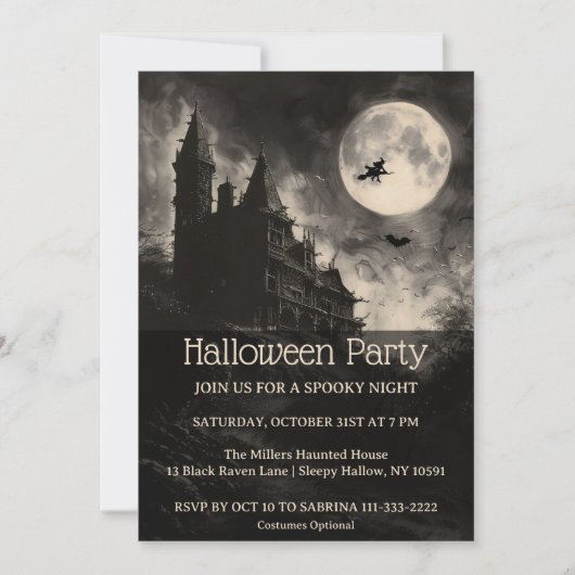 Die Einladung des Hexenmeister-Halloween-Party (Vorderseite)