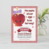 Die Einladung für unsere Baby-Dusche im Auge (Stehend Vorderseite)