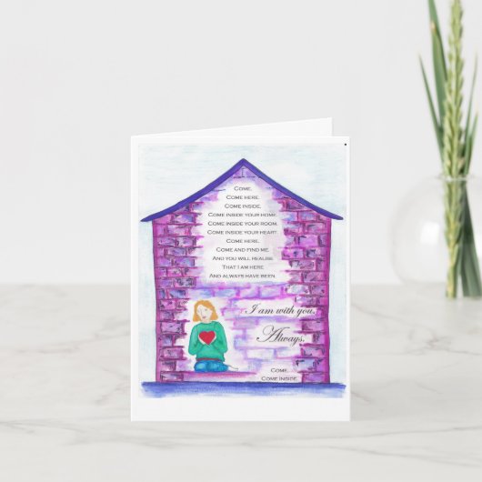 "Die Einladung" schön illustrierte Gedichtkarte Karte (Vorderseite)