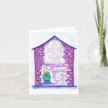 "Die Einladung" schön illustrierte Gedichtkarte