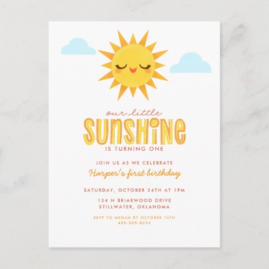 Die Einladung unserer kleinen Sonnenschein-Kinder Postkarte (Vorderseite)
