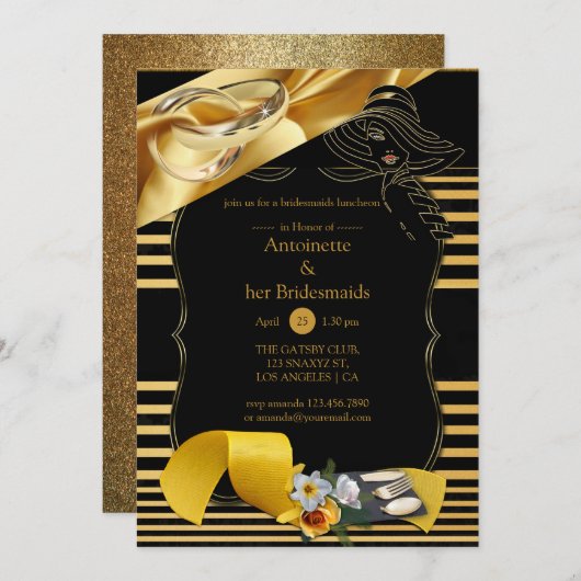 Die Einladung von Gatsby Bridesmaid (Vorne/Hinten)