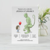 Die Einladung von Mädchen und Troll zum Geburtstag (Stehend Vorderseite)