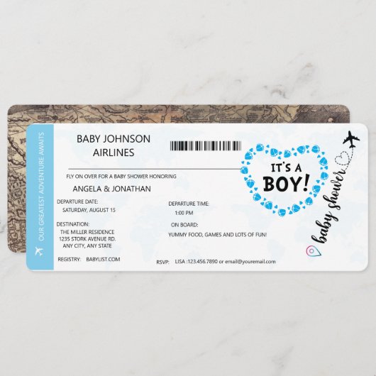 Die Einladung zu einem Baby-Baby-Duschbad (Vorne/Hinten)