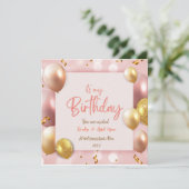 Die Einladung zu meiner Birthday Pink-Karte (Stehend Vorderseite)