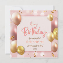Die Einladung zu meiner Birthday Pink-Karte
