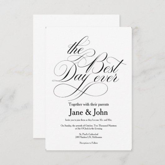 Die Einladung zum besten Hochzeitstag (Vorne/Hinten)