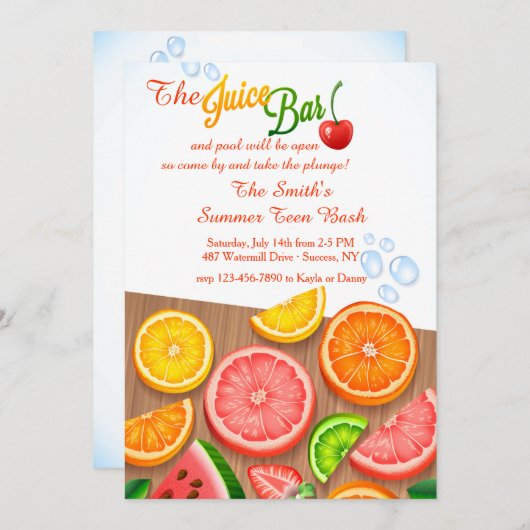 Die Einladung zur Bar von Saft (Vorne/Hinten)