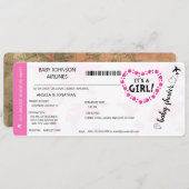 Die Einladung zur Girl Baby Dusche (Vorne/Hinten)