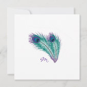 Die Einladung zur Hochzeit des klassischen Pfauens (Rückseite)