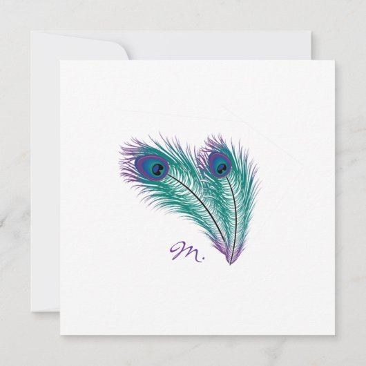 Die Einladung zur Hochzeit des klassischen Pfauens (Rückseite)