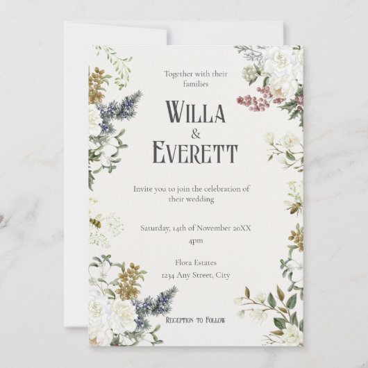 Die Einladung zur Hochzeit im Gilded Garden (Vorderseite)