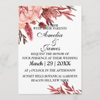 Die Einladung zur Hochzeit ist einfach und schön.