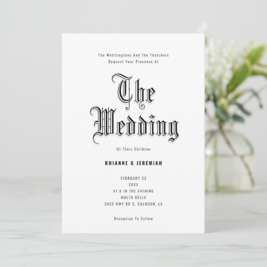 Die Einladung zur Hochzeitsfeier (Stehend Vorderseite)