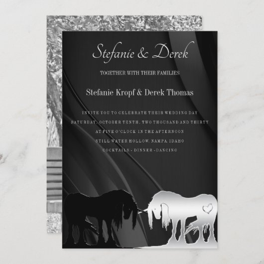 Die Einladung zur mystischen Einhornhochzeit (Vorne/Hinten)