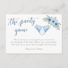 Die Einlage des Panty Game Lingerie-Duschens Begleitkarte