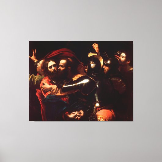 Die Einnahme Christi durch Caravaggio (1602) Leinwanddruck (Vorderseite)
