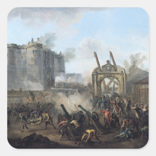 Die Einnahme der Bastille am 14. Juli 1789 Quadratischer Aufkleber