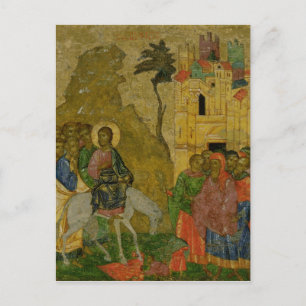 Die Einreise nach Jerusalem, russische Ikone Postkarte