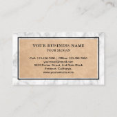 Die Einrichtung der Fliesen aus weißem Marmor Visitenkarte (Rückseite)