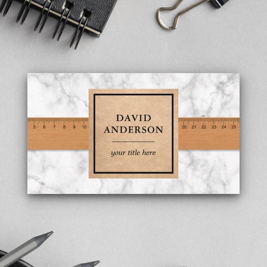 Die Einrichtung der Fliesen aus weißem Marmor Visitenkarte