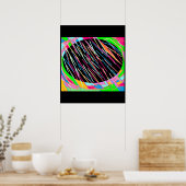 Die Einrichtung ist schwarz mit blinkenden Farben Poster (Küche)