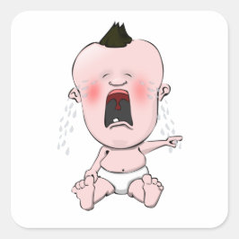 Die einsame Finger, die weint, Baby Quadratischer Aufkleber