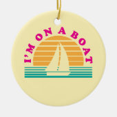 Die einsame Insel auf einem Boot Keramikornament (Vorne)