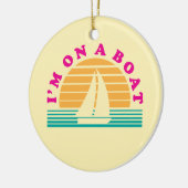 Die einsame Insel auf einem Boot Keramikornament (Links)