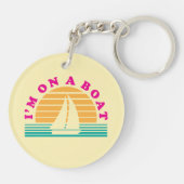 Die einsame Insel auf einem Boot Schlüsselanhänger (Rückseite)