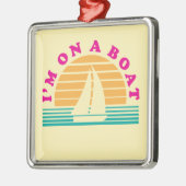 Die einsame Insel auf einem Boot Silbernes Ornament (Links)