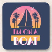 Die einsame Insel - ich bin auf einem Boot Getränkeuntersetzer (Vorderseite)
