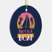 Die einsame Insel - ich bin auf einem Boot Keramikornament (Rechts)