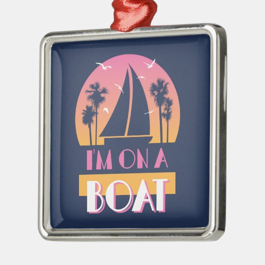 Die einsame Insel - ich bin auf einem Boot Ornament Aus Metall (Links)