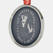 Die einsame Insel-Meerjungfrau Silbernes Ornament (Links)